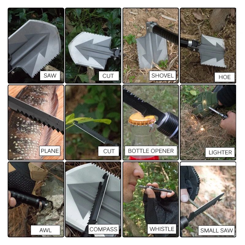

Outdoor Multi-purpose Shovel Garden Tools Folding Military Shovel Camping Defense Security Tools Survival Spade Camping Tool