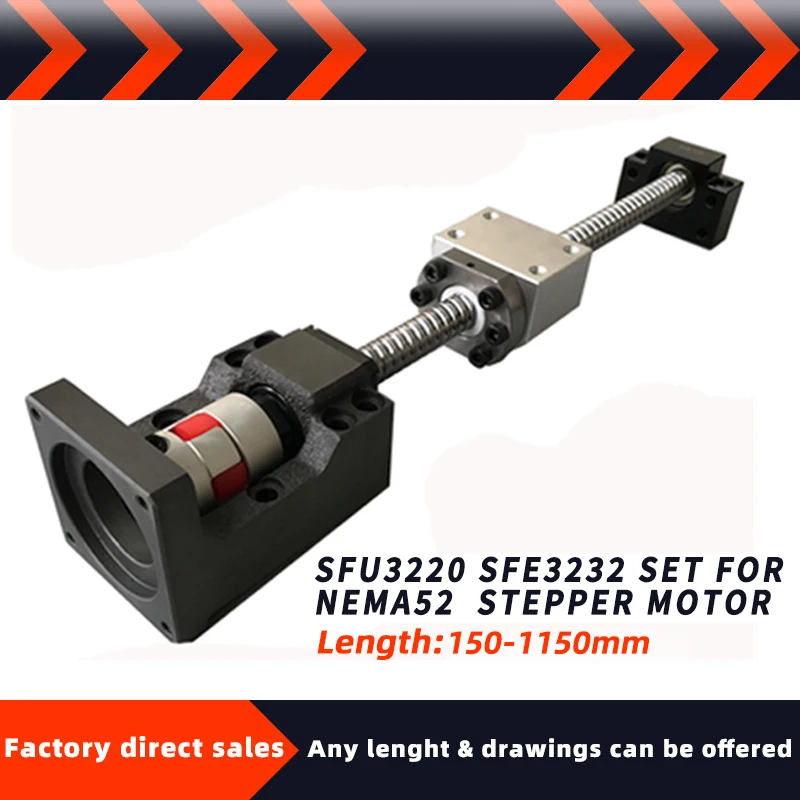 SFU3220/3232 L = 150-1150 мм + HM25-130 nema52 чугунный BF25 Сливовая муфта XB40 * 65 DSG32H/BSG3232H для деталей