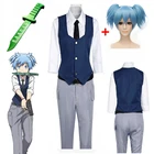 Косплей-костюмы из аниме Школа убийц шиота Нагиса, парик, галстук, жилет, униформа на Хэллоуин, Рождество, вечеринку, Повседневный Досуг