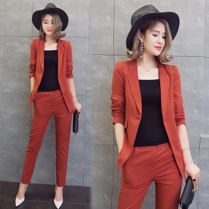 

European and American new high-quality women's spring and summer new slim small suit two-piece suit ol temperament women's suit