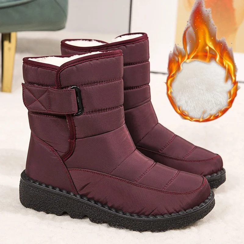 

Snow Boots Women's Boots Non-slip Women Winter Boots Fur Warm Mid-calf Boots For Women Down Booties Botas Mujer