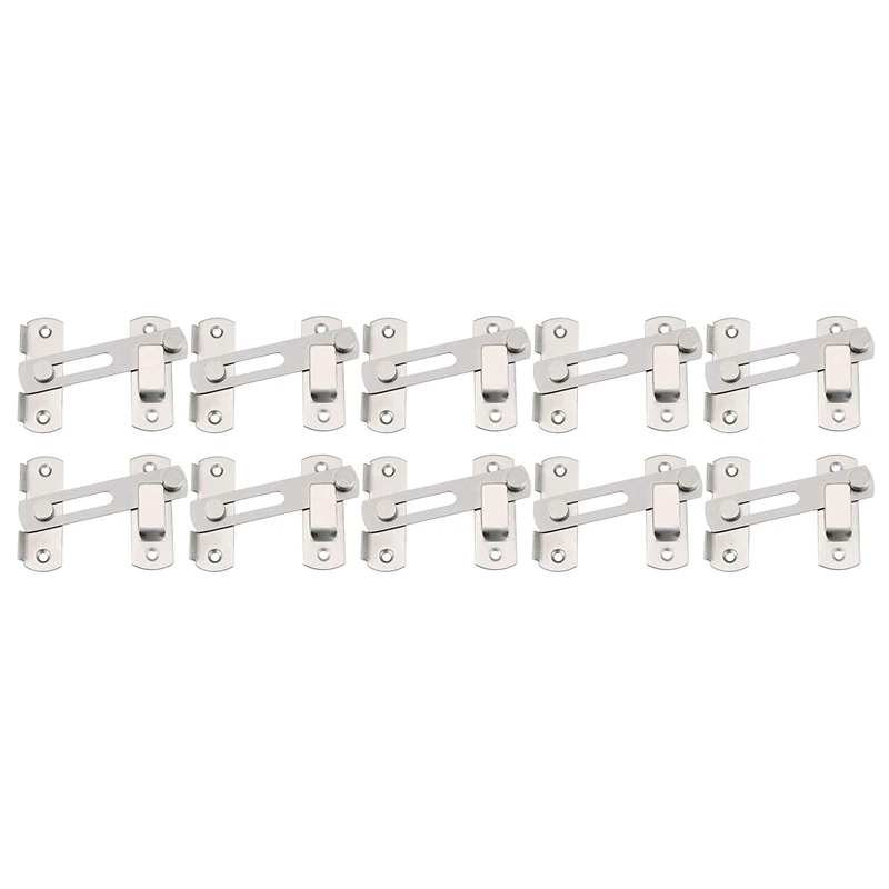 

10Pieces of 4 Inch Stainless Steel Door Lock, Sliding Door Lock Hasp Lock, Security Door Bolt Lock for Family Hotels