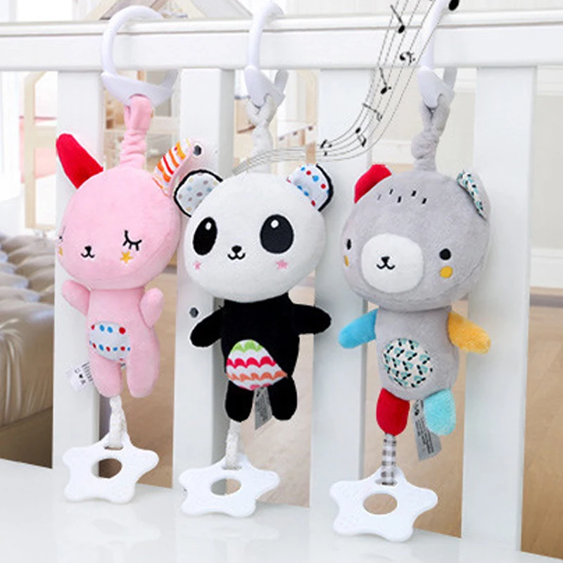 

Newborn Baby Plush Stroller Toys Baby Rattles Mobiles Cartoon Animal Hanging Bell Educational Baby Toys 0-12 Months