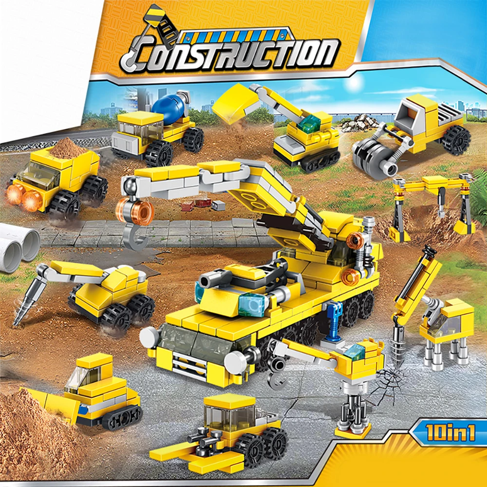 Конструктор строительный кран 10 в 1 из железных и стальных блоков|Блочные