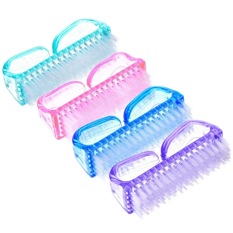 

4 Pieces Handle Nail Brush Nail Hand Scrubbing Cleaning Brush (Multicolor)