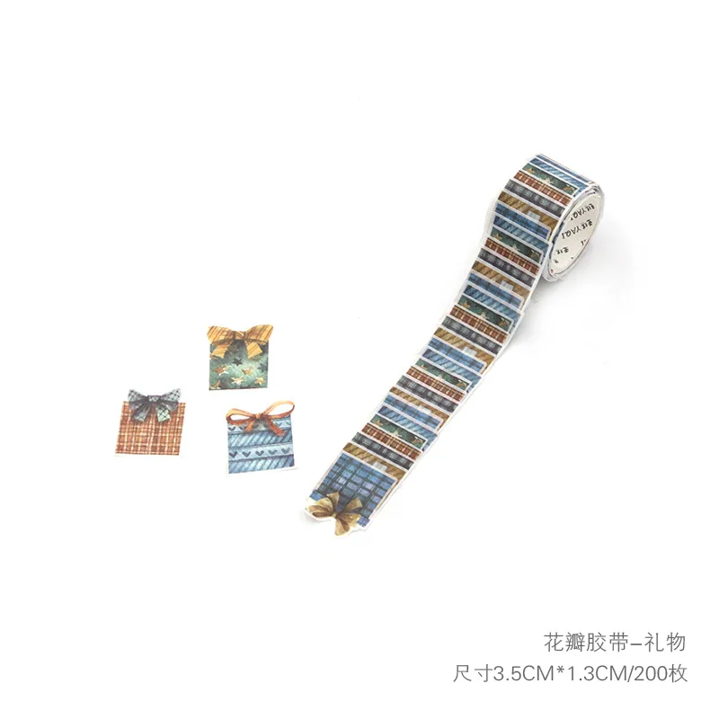 set 6 200 шт/рулон Маскировочная Лента Лепестки Васи подарочная лента в форме розы наклейка для скрапбукинга липкая бумага - Цвет: set 6