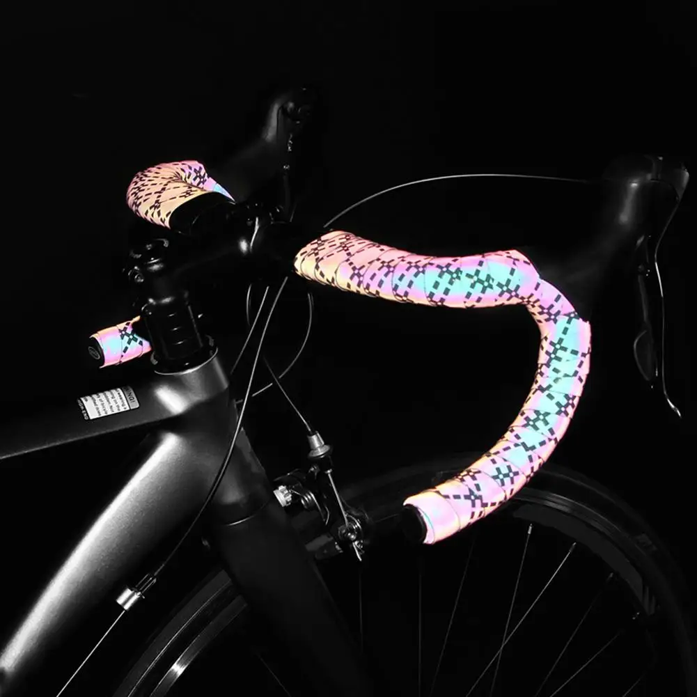 

Bike Bar Tape Gradient Color-changing Durable Comfortable Bike Bar Tape With Bar End Plug Safe Riding Cycling Handle Belt 2020