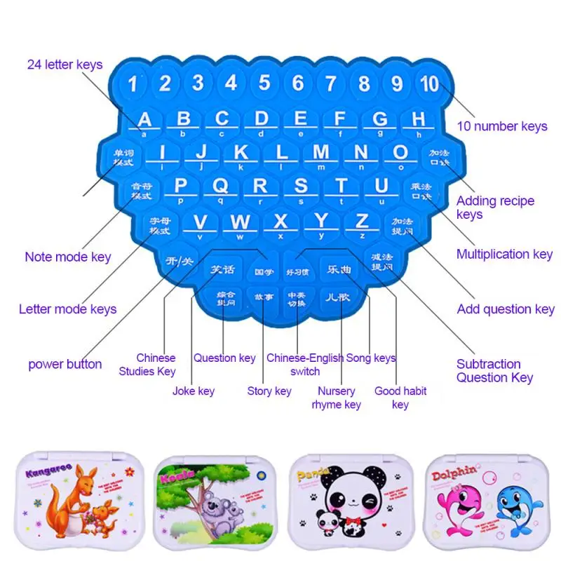 

Multifunctional Bilingual Learning Machine For Kids Baby Early Educational Toy Computer Laptop Children Gift Developmental Toy