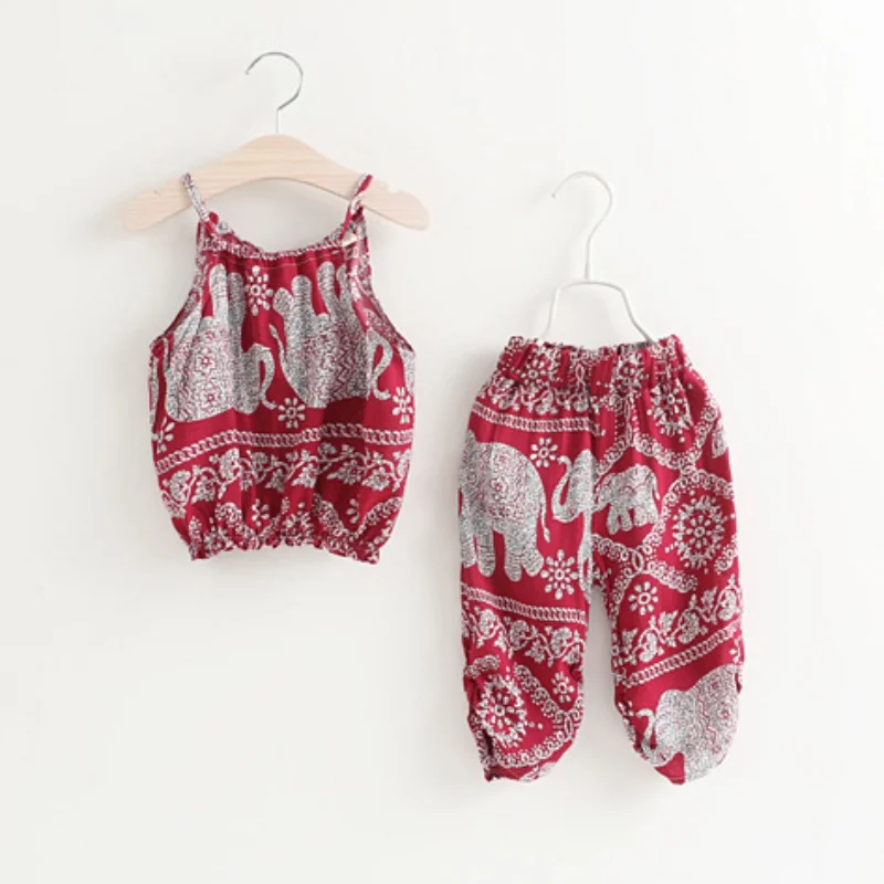 От 2 до 6 лет Детские комплекты летней одежды С Рисунком Слона из предметов для