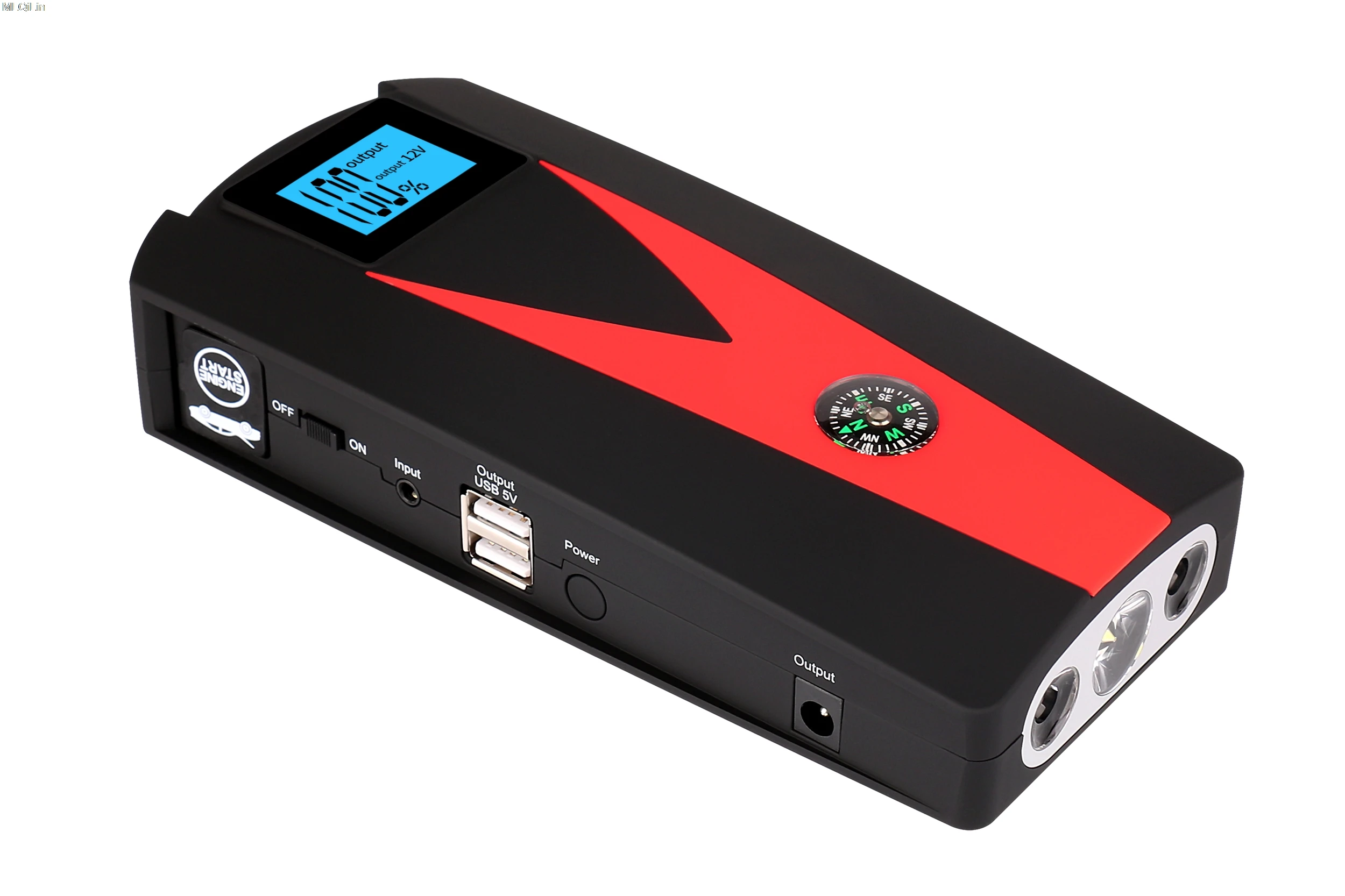 K08Red-24000 800A 82800 мАч пусковое устройство Банк мощности пусковое устройство автомобильный аккумулятор бустер аварийное зарядное устройство 12 В многофункциональный аккумулятор бустер - Цвет: K08Red-24000