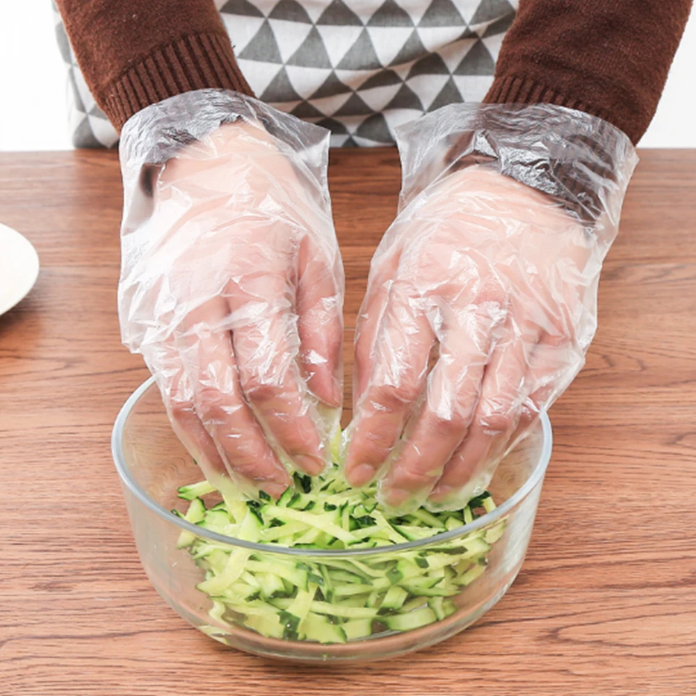 

50/100pcs Disposable Gloves Food Grade Plastic Hygiene Beauty Gloves Restaurant Household Kitchen Tools Disposable Kitchenware
