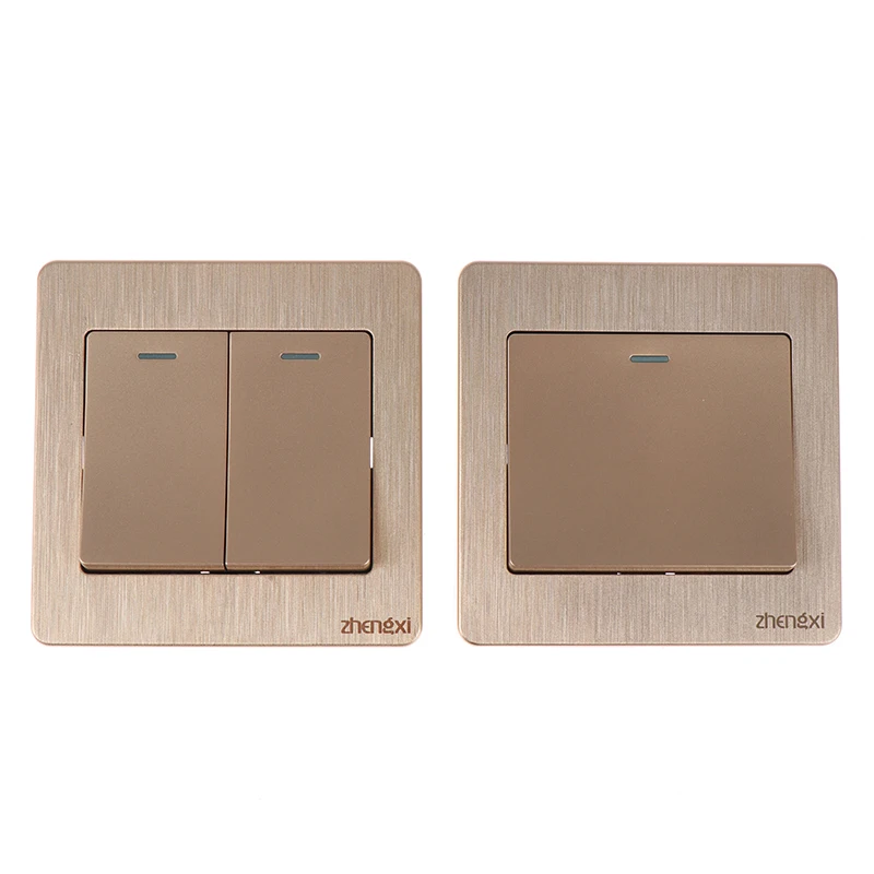 

1/2/3/4 Gang Button Wall Light Switch On / Off Push Button Interruptor Stainless Steel Panel Work With LED Lamp Wall Switches