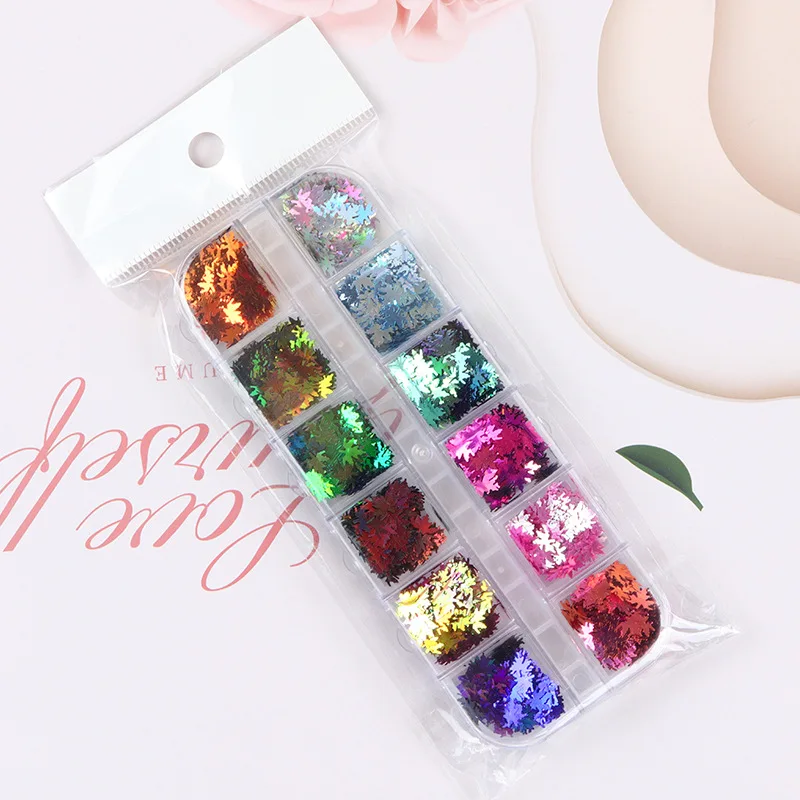 Блестки в виде кленовых листьев для маникюра 12 цветов | Красота и здоровье