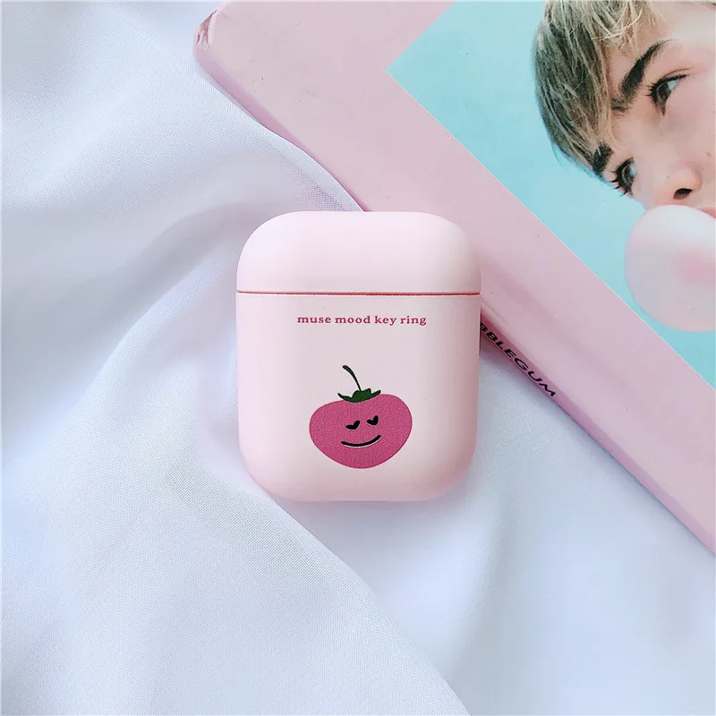 OTTWN клубничный узор чехол для Airpods 1 2 милый наушников AirPods Мультфильм Bluetooth