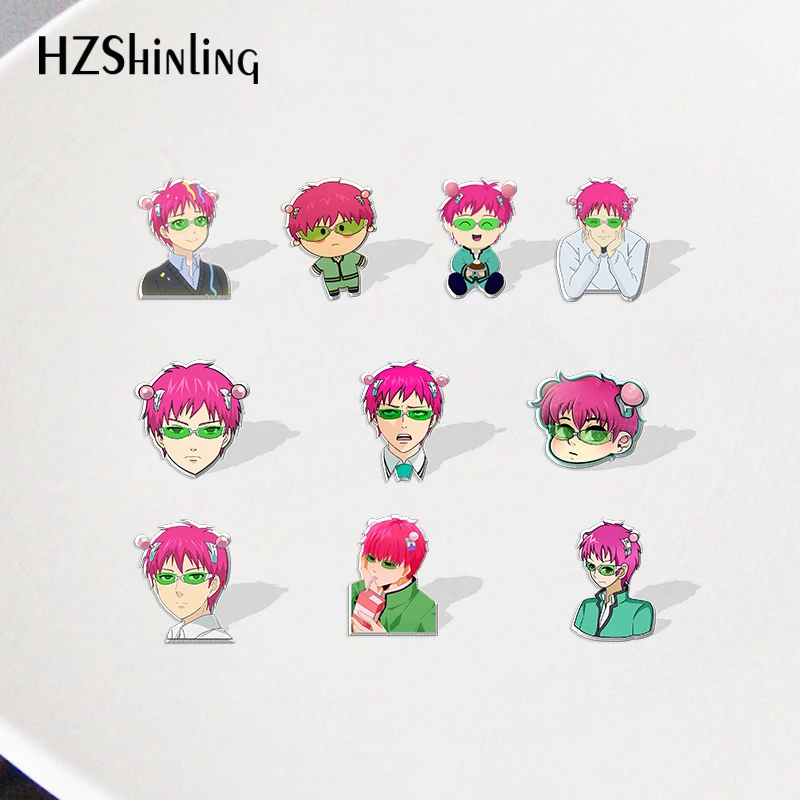 

2021 Saiki Kusuo Cartoon Anime Pattern Acrylic Lapel Pins Badge Resin Epoxy Gifts