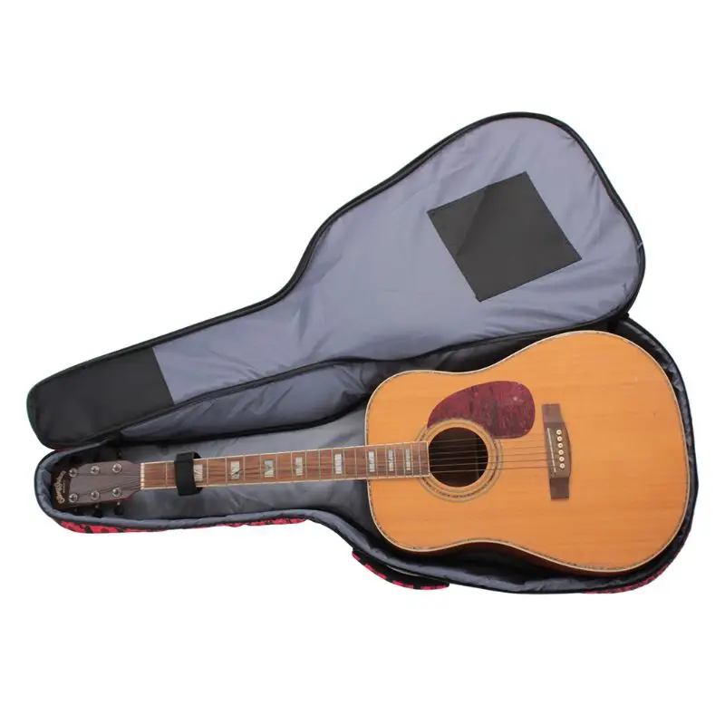 

Ethnic Style Floral Print Gig Bag Guitarra Backpack Carry Case for 40/41" Guitar