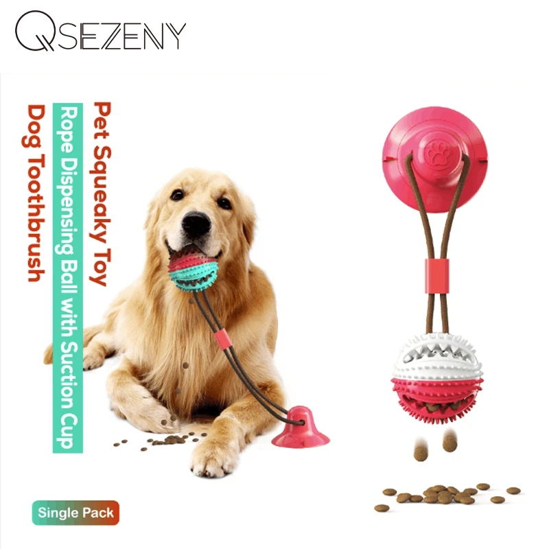 

Pet Dog chew toys Interactive Suction Cup Push TPR Ball Toys Elastic Ropes Pet Tooth Cleaning Playing IQ Treat Puppy Toys
