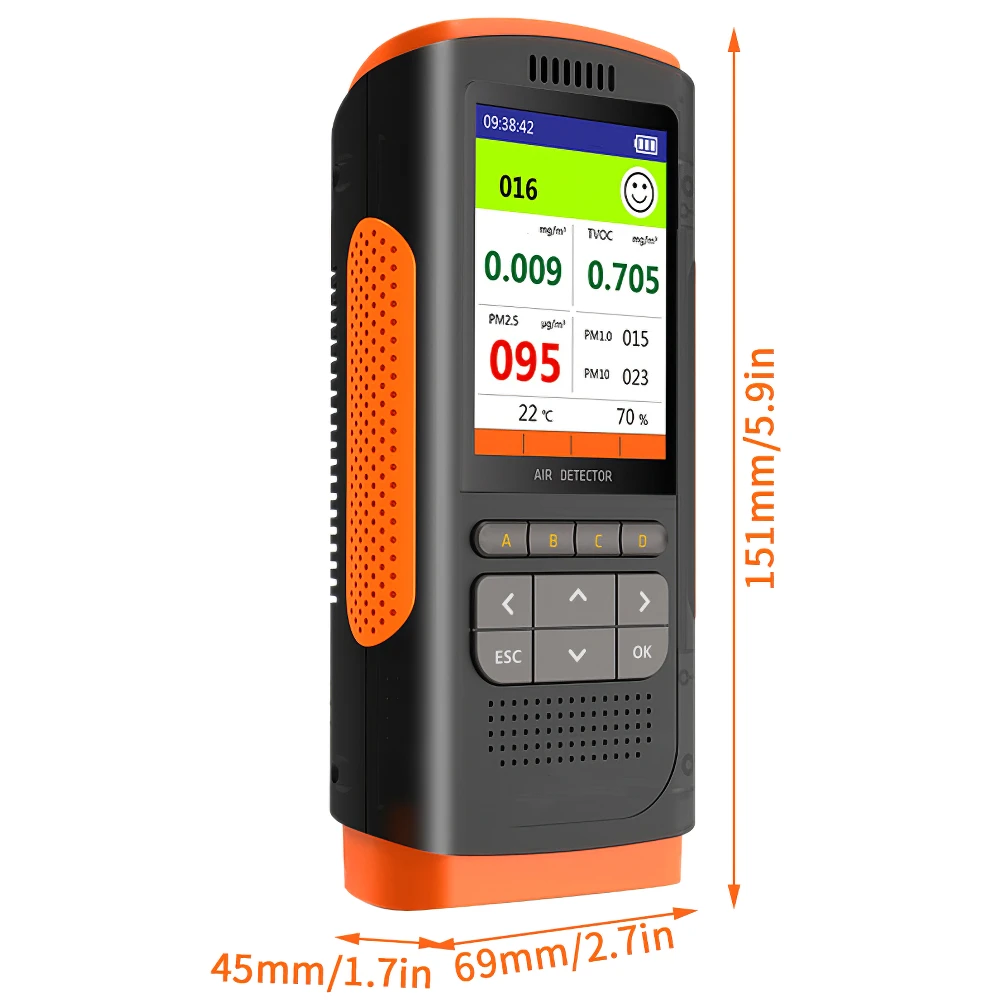 

Formaldehyde Detector Air Quality Monitor Portable Display Formaldehyde Detector Ndoor Air Pollution Meter Micro Dust Tester