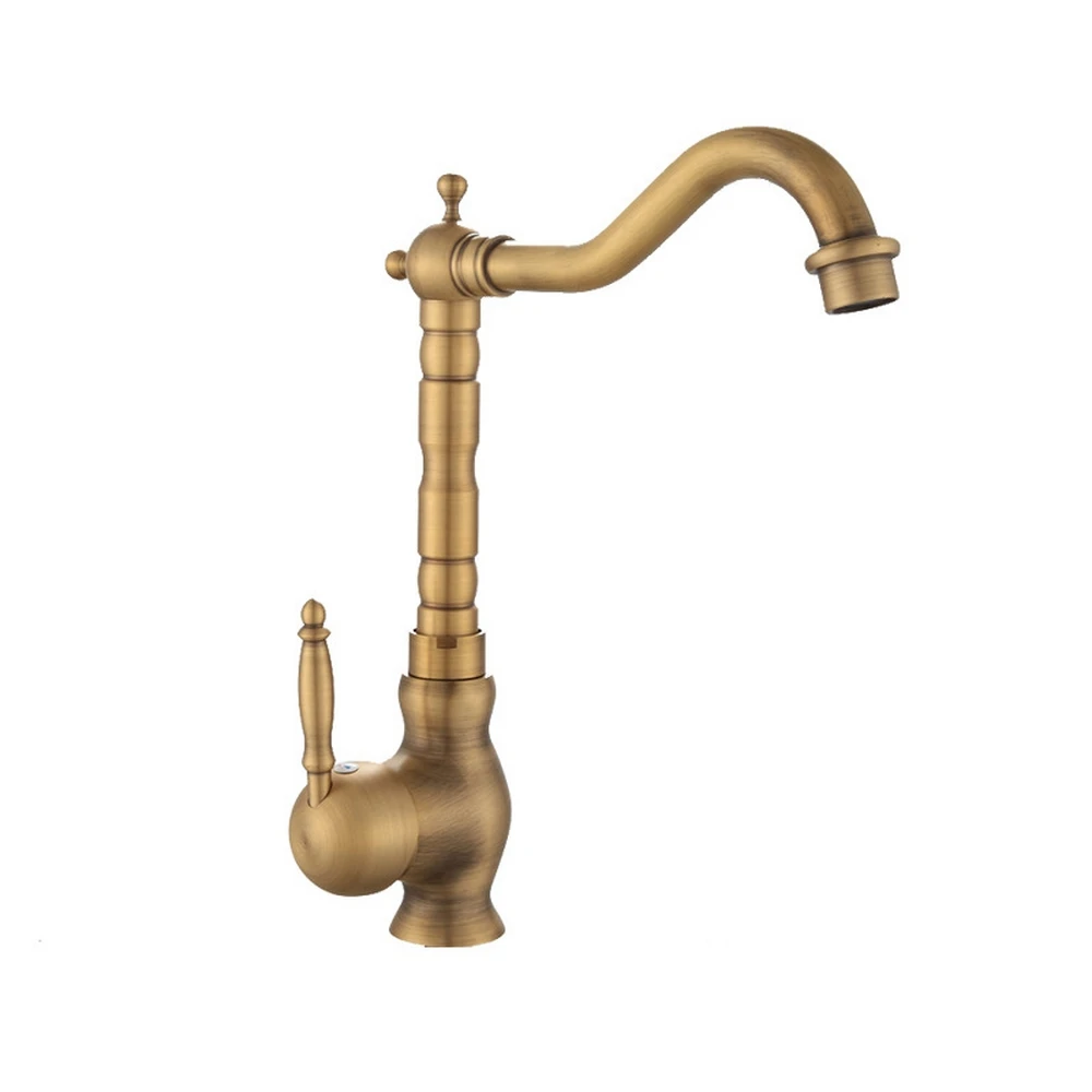 Европейский стиль Медный Ретро кран для умывальника ванной комнаты ручка из