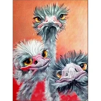 5d diy diamond painting 3 crazy ostriches cross stitch full drill diamond embroidery rhinestones kit home decor christmas gift
