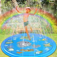 172cm round kid inflatable splash play pool mini spray swimming pool fun water playing sprinkler mat yard outdoor summer pvc