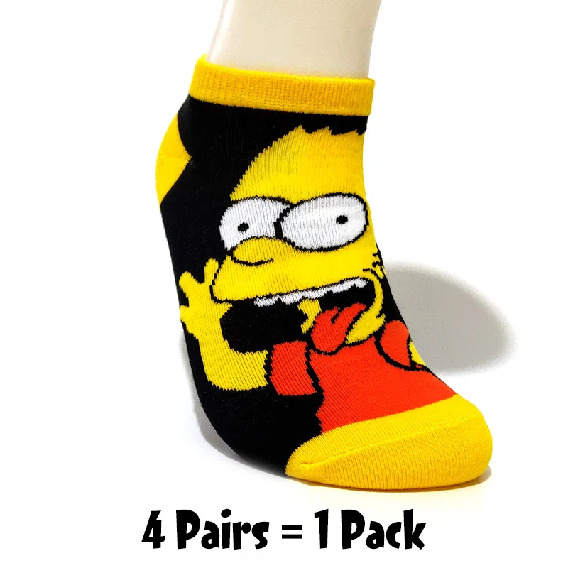 4 Pairs-5 4 пар/упак. Новые мужские носки хлопковые с забавным рисунком для семьи новые милые носки до лодыжки забавные счастливые носки с животными женские Тапочки - Цвет: 4 Pairs-5