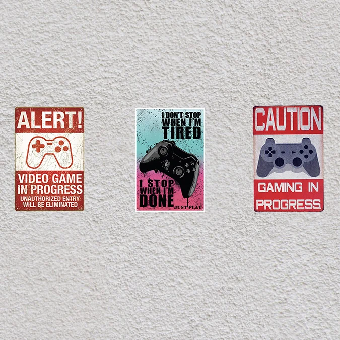 1 шт. игровая консоль без трещин жестяная пластина знак настенная комната мужская