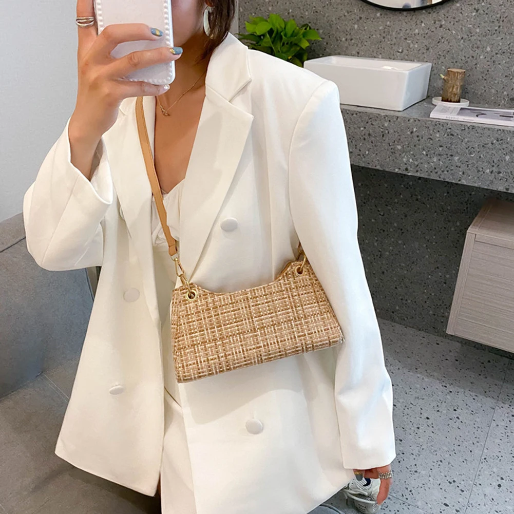 

2021 New Designer Bag Woolen Lattice Pattern Crossbody Ladies Small Shoulder Bags Female Travel Bag bolso mujer