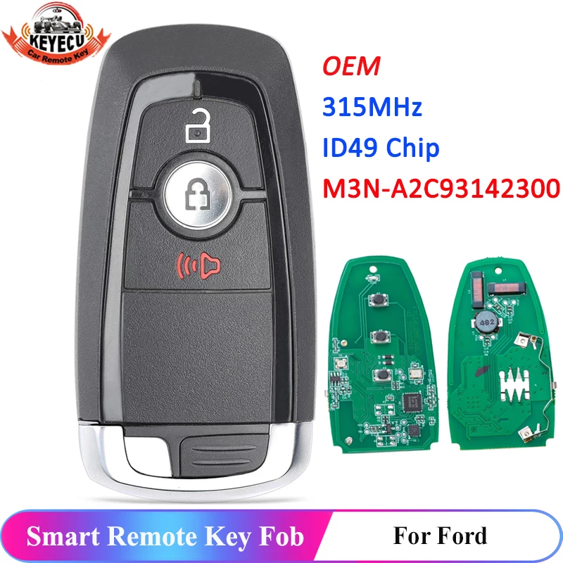 Пульт дистанционного управления KEYECU M3N-A2C93142300 3 кнопки для Ford Edge Ecosport Explorer F-150 F250 F350