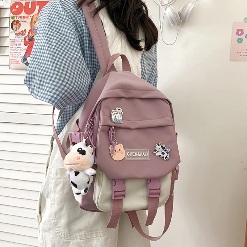 

Fashion Women Multi-Function Bagpack Kawaii Girls Mini Travel Mochila Femal Cute Nylon Small Backpack Teenage Schoolbag Rucksack