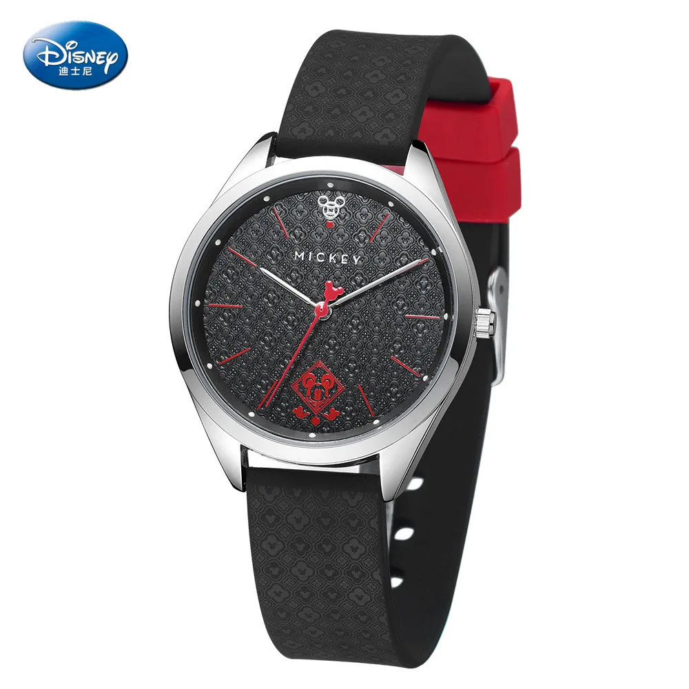 

Disney Mickey Mouse Women Silicone Wristwatch Men's Watch Fashion Trend Women's Watch Simple Couple Gift Couple Watch 3Bar