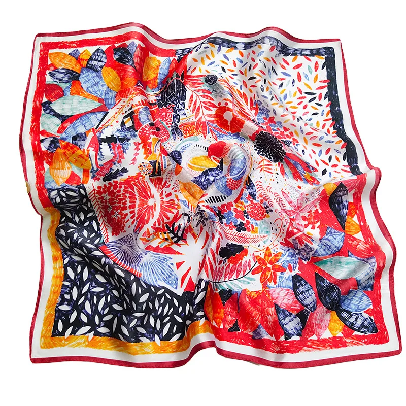 

Silk female spring and summer Korean colorful silk scarf square scarf wild silk mulberry silk scarf small scarf occupation
