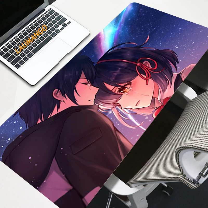 

Your Name High sensitive waterproof wear-resistant lock edge thickening keyboard mouse pad oversized game mouse pad office