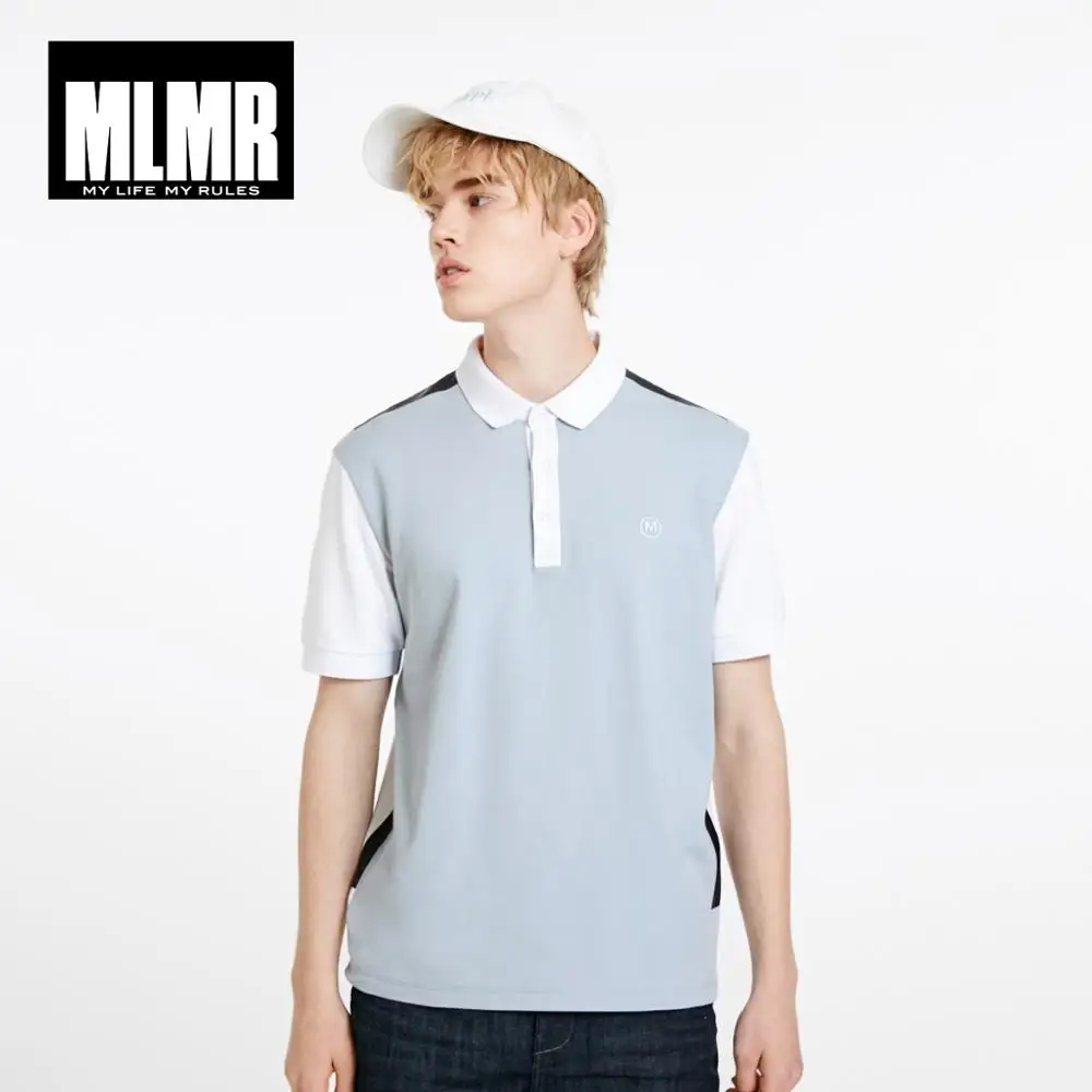 Мужская рубашка поло JackJones MLMR с контрастным соединением и отложным воротником