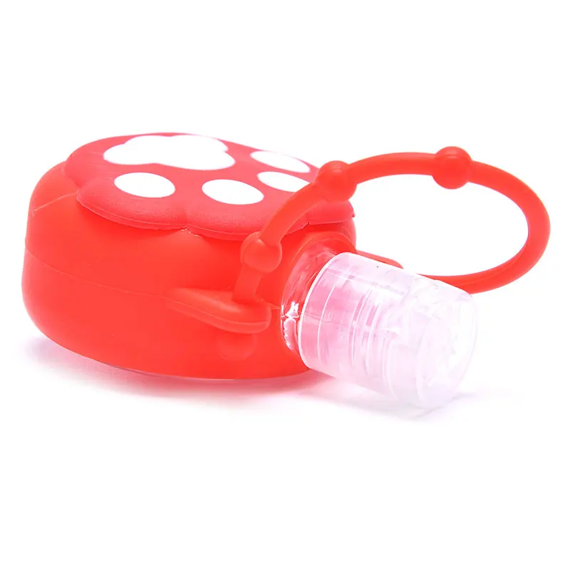 

Cat's paw shape Silicone Hand Sanitizer Holder Travel Portable Safe Gel Holder Hangable Liquid Soap Dispenser Containers For Kid