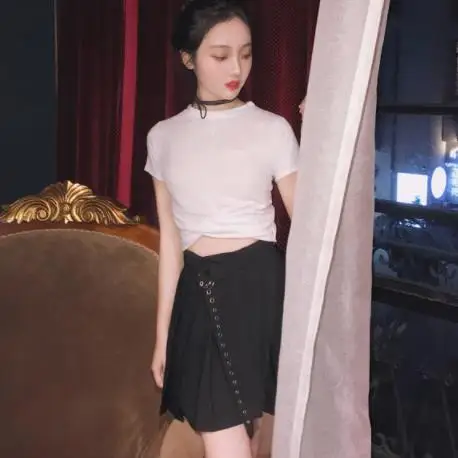 2020 Летняя женская клетчатая юбка трапециевидной формы с высокой талией