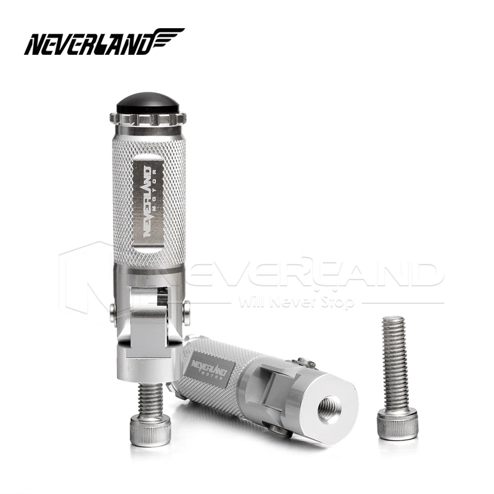 Универсальные алюминиевые складные подножки D40 для мотоциклов ЧПУ черные и