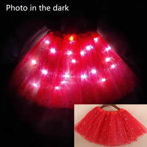 Светодиодная светящаяся детская юбка-пачка для девочек, детская одежда, Свадебная Женская мини-юбка для танцев, костюм для косплея, светодиодная одежда 2