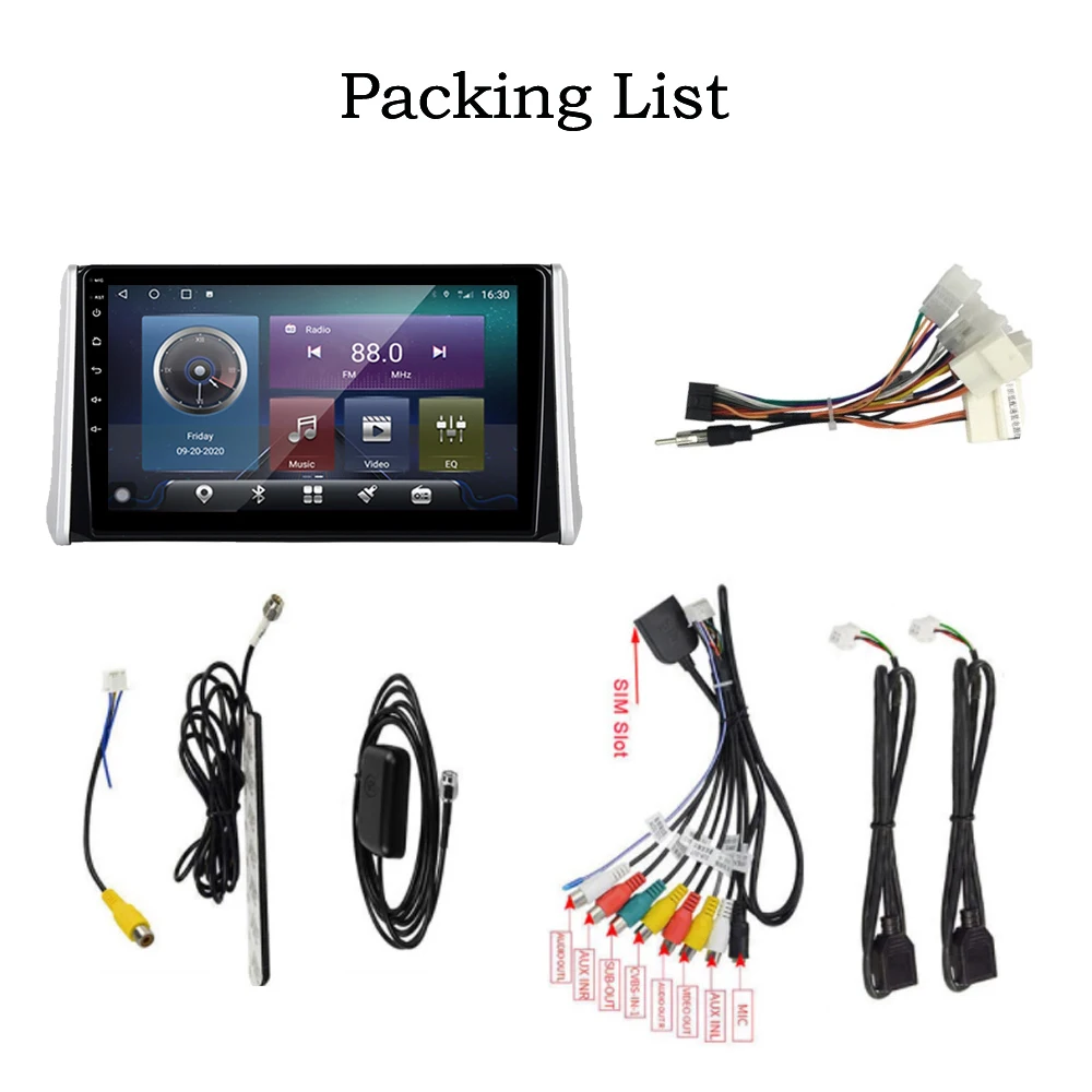 

QNavi Android 10.0 WIFI 4G Car Radio Navigation GPS For Toyota RAV4 RAV 4 2018-2020 Eight-Core 6GB+128GB Split 3 Screen 2Din DVD