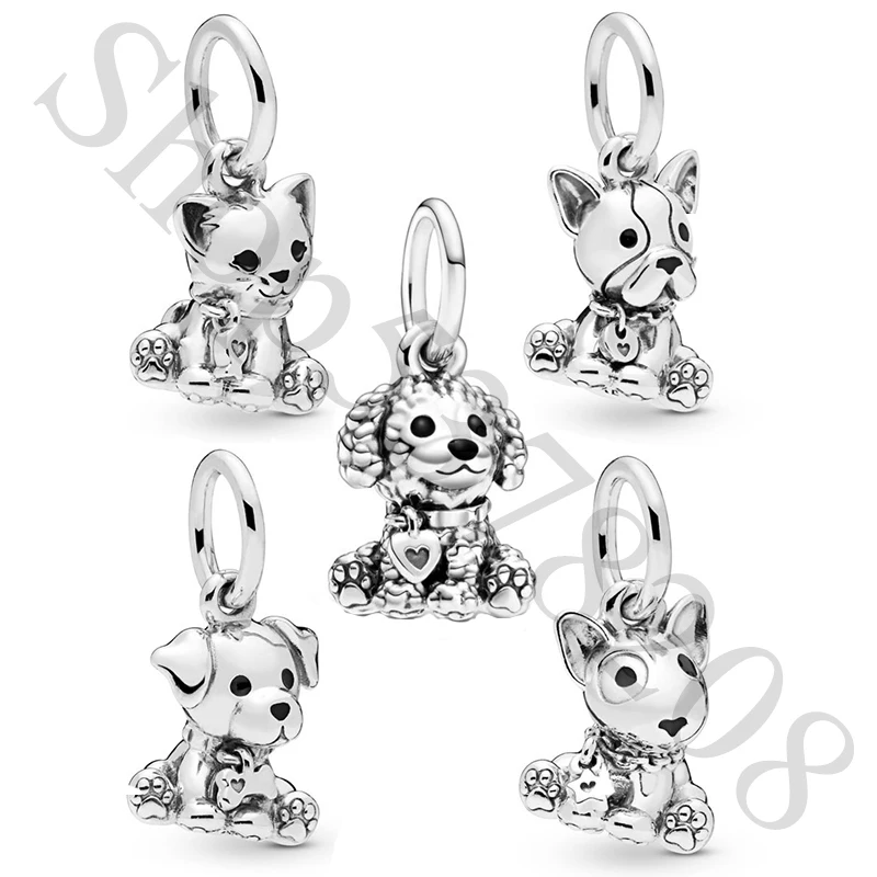 Браслет женский из серебра 925 пробы с подвеской в виде Лабрадора пуделя щенка