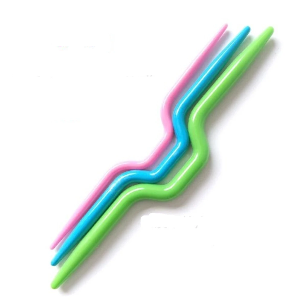 3 шт./лот изогнутый Крючком Крючок пластиковые спицы для вязания ручная вязка