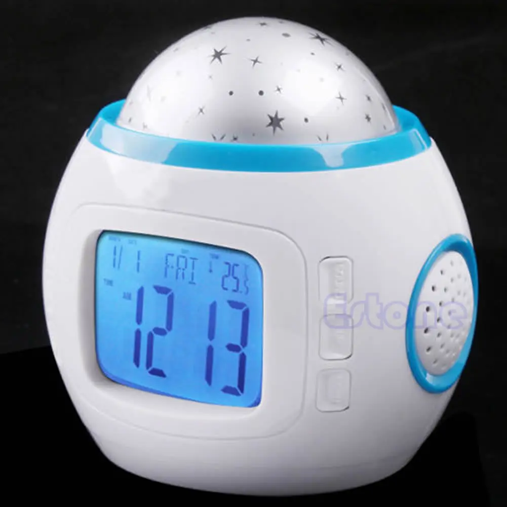 

Room Sky Children Baby Star Night Light Projector Lamp Bedroom Alarm Music Clock