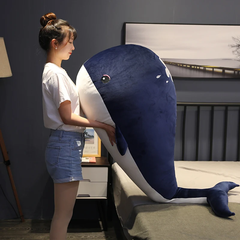 

New Hot Huggable Lovley Super Soft Giant Shark Plush Whale Stuffed Ocean Animals Kawaii sea Doll Toys Cartoon Toy kids Gift
