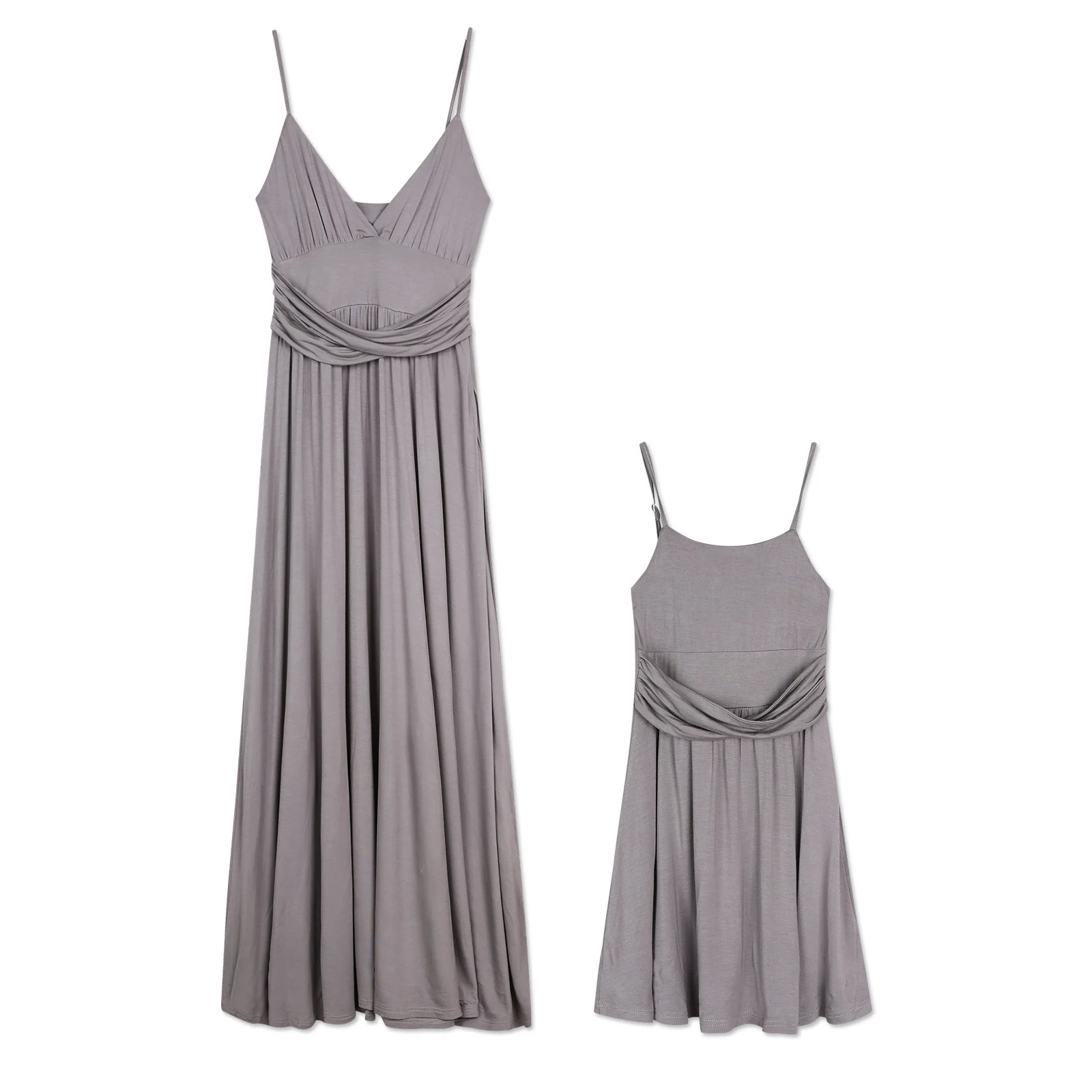 PatPat Стильное однотонное плиссированное платье макси на бретелях для мамы XL