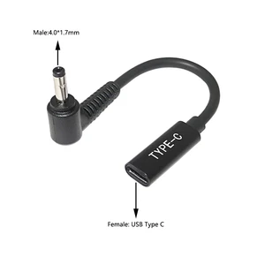 Тип C до 4,0*1,7 мм Dc адаптер питания Соединительный кабель для Lenovo IdeaPad 320 100-15 B50-10 YOGA 710 510-14ISK 20V зарядное устройство для ноутбука