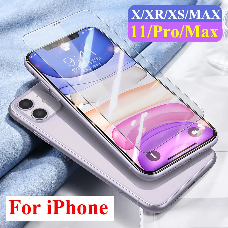 Закаленное стекло для iphone 11 Pro Max X XR XS Max 6 6S 7 8 Plus полное покрытие Защита экрана для iphone 11 pro max стеклянная пленка