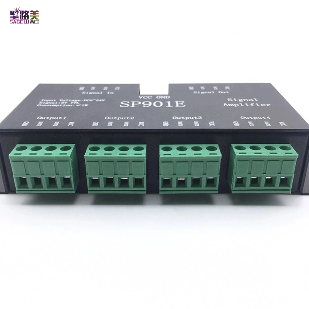 SP901E светодиодный контроллер SPI Усилитель сигнала 4CH для dmx512 волшебный модуль WS2812