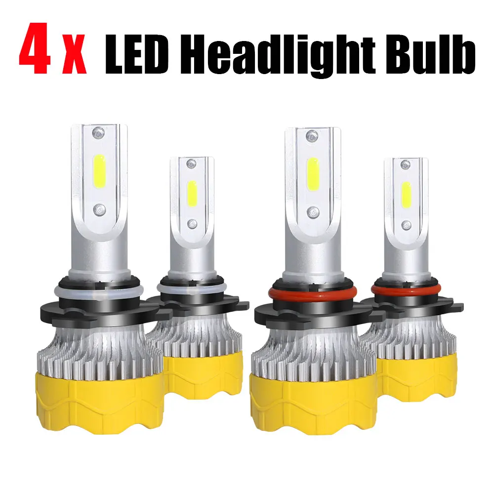 LED Headlight Buildreamen2 4 X автомобильных фар высокий низкий пучок светодиодный галогенная фара 12V для GMC Envoy 2002 2003 2004 2005 2006 2007 2008 2009 - Цвет: LED Headlight