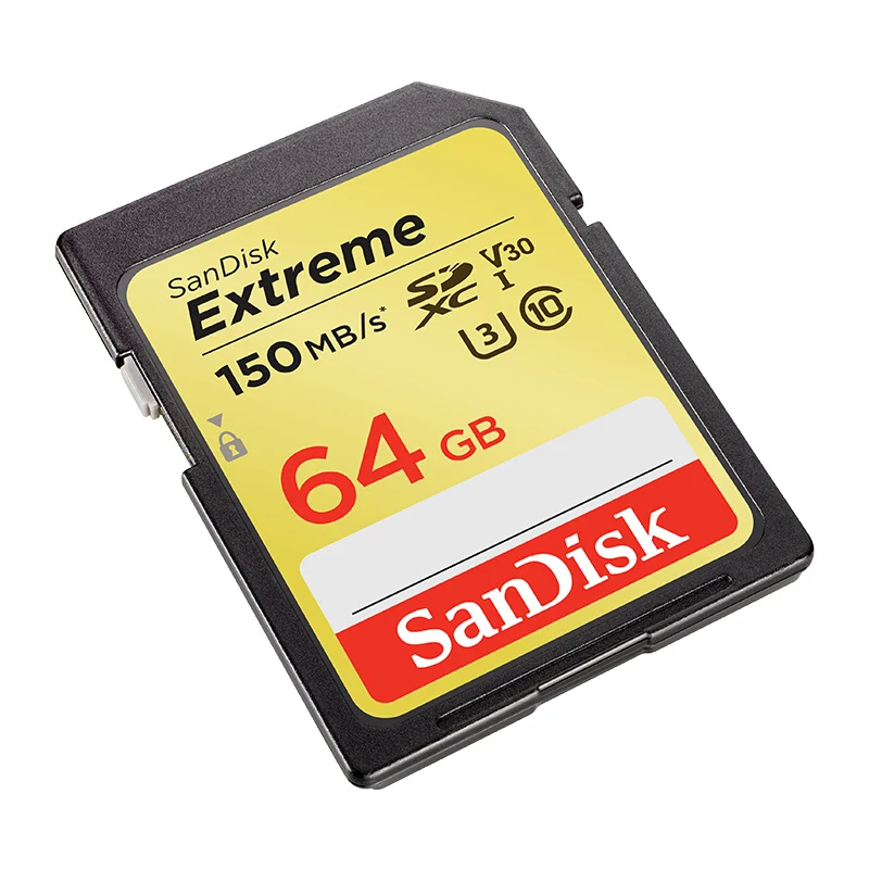 Оригинальная Sd Карта SanDisk Extreme 32 ГБ 64 128 SDXC UHS I 4K карта памяти класс 10 C10 90 МБ/с. U3 для