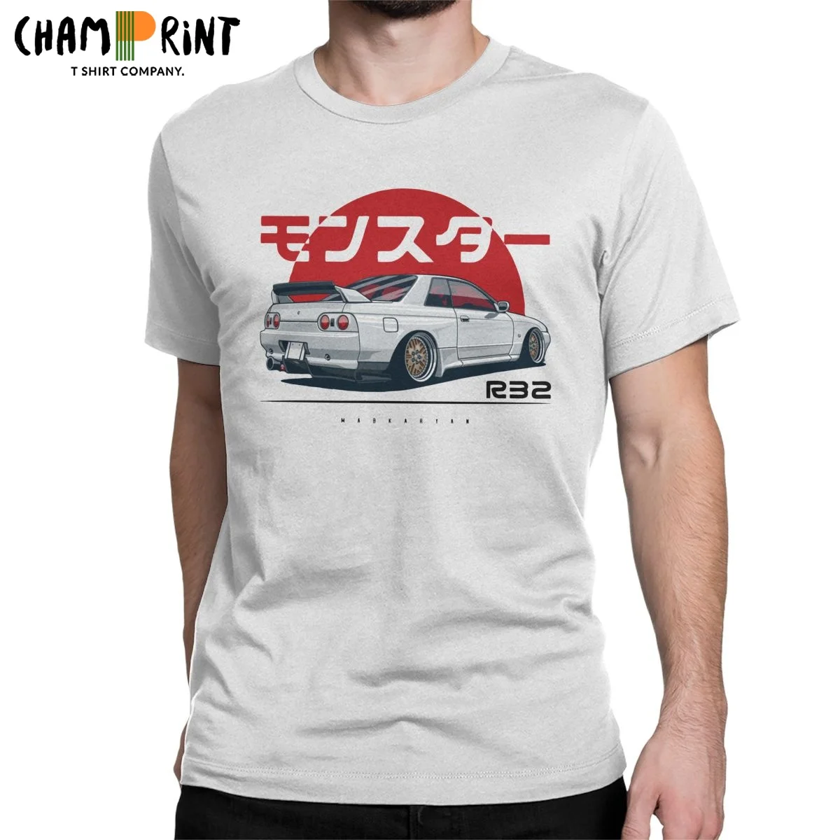 

Monster Skyline R32 GTR Jdm T-Shirts Men Japanese Car Drift Funny Pure Cotton Tees Round Collar Sleeve T Shirts Plus Size Tops